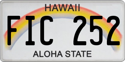 HI license plate FIC252