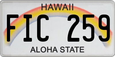 HI license plate FIC259