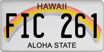 HI license plate FIC261
