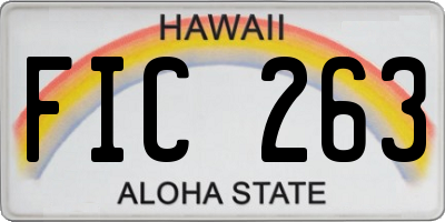 HI license plate FIC263