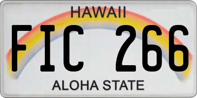 HI license plate FIC266