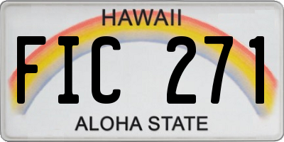 HI license plate FIC271