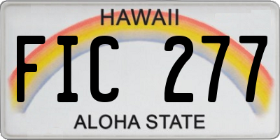 HI license plate FIC277