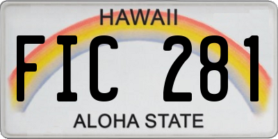 HI license plate FIC281