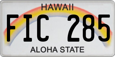 HI license plate FIC285