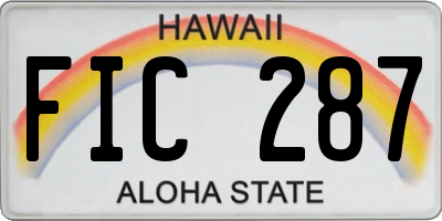 HI license plate FIC287