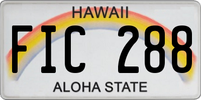 HI license plate FIC288