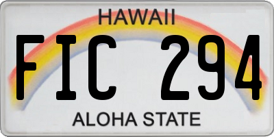 HI license plate FIC294