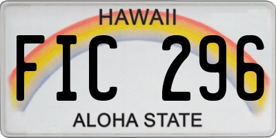 HI license plate FIC296
