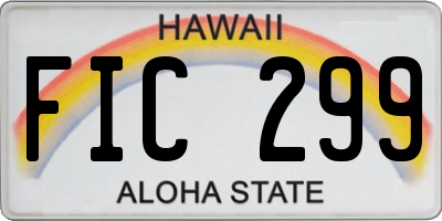 HI license plate FIC299