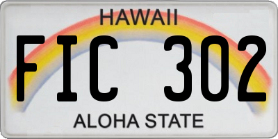 HI license plate FIC302