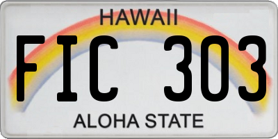 HI license plate FIC303