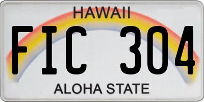 HI license plate FIC304