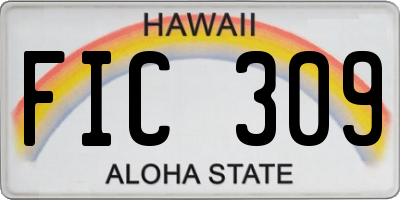 HI license plate FIC309