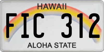 HI license plate FIC312