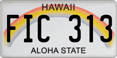 HI license plate FIC313