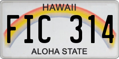 HI license plate FIC314