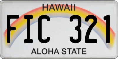 HI license plate FIC321