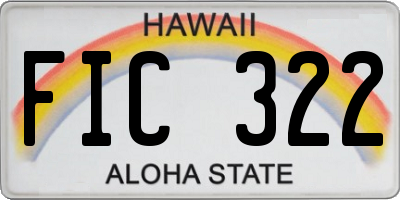 HI license plate FIC322