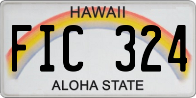 HI license plate FIC324