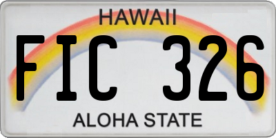 HI license plate FIC326