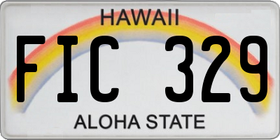 HI license plate FIC329
