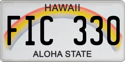 HI license plate FIC330