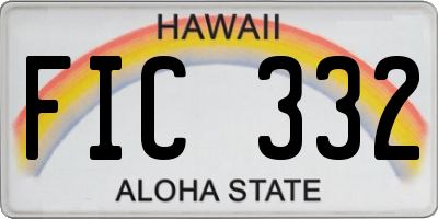 HI license plate FIC332