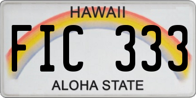 HI license plate FIC333