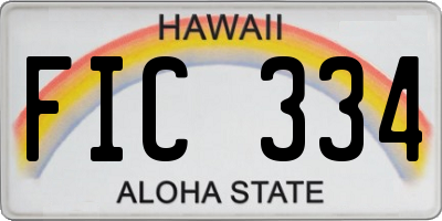 HI license plate FIC334