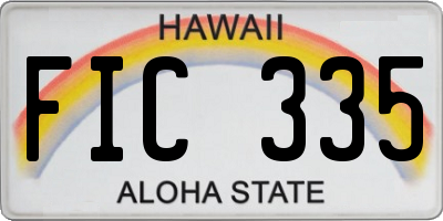 HI license plate FIC335