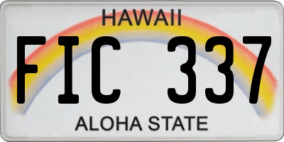 HI license plate FIC337