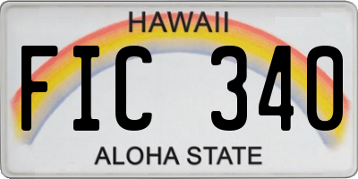 HI license plate FIC340