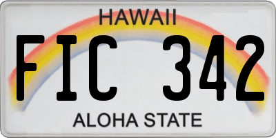 HI license plate FIC342