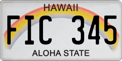 HI license plate FIC345