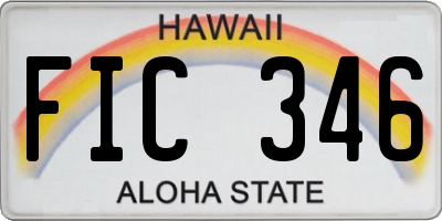 HI license plate FIC346