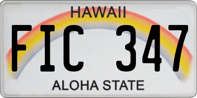HI license plate FIC347