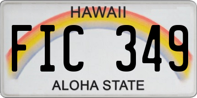 HI license plate FIC349