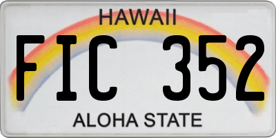 HI license plate FIC352