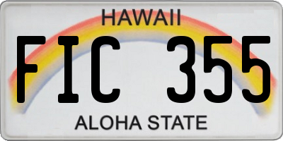 HI license plate FIC355