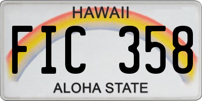 HI license plate FIC358
