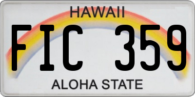 HI license plate FIC359