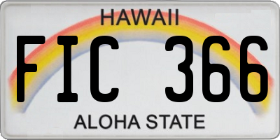 HI license plate FIC366