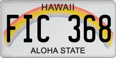 HI license plate FIC368