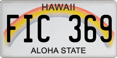 HI license plate FIC369