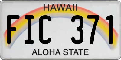 HI license plate FIC371