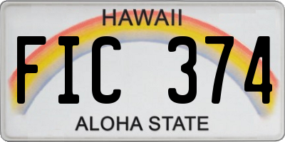 HI license plate FIC374