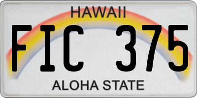HI license plate FIC375