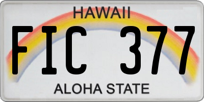 HI license plate FIC377