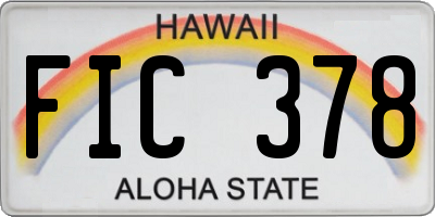 HI license plate FIC378